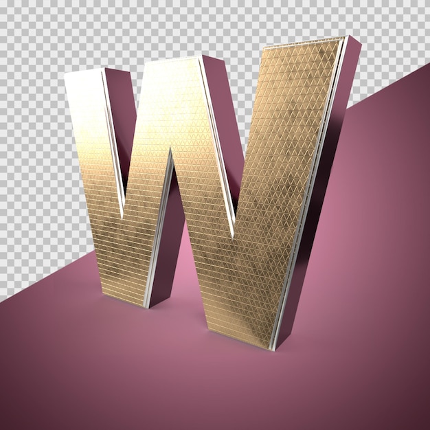 PSD w alphabet 3d render