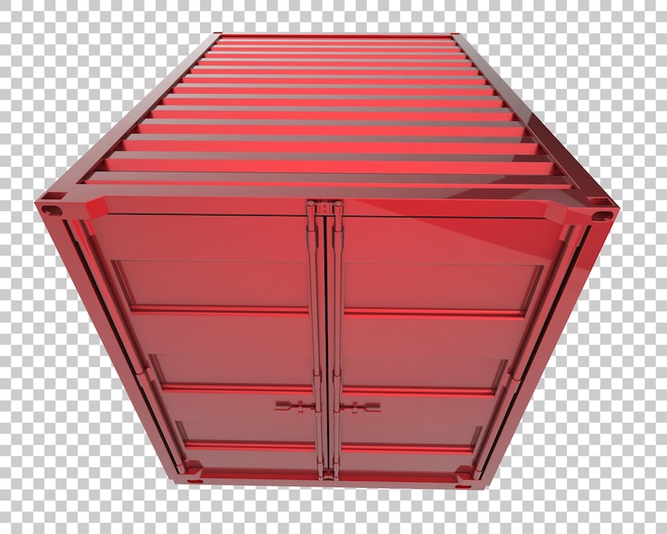 PSD wadah yang diisolasi pada ilustrasi render 3d latar belakang transparan