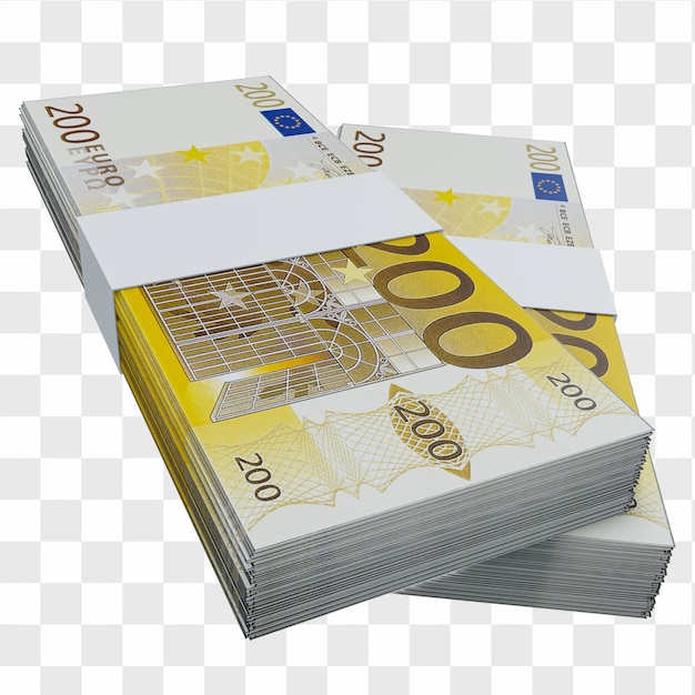 PSD währung der europäischen union 100 euro: stapel europäischer euro-banknoten