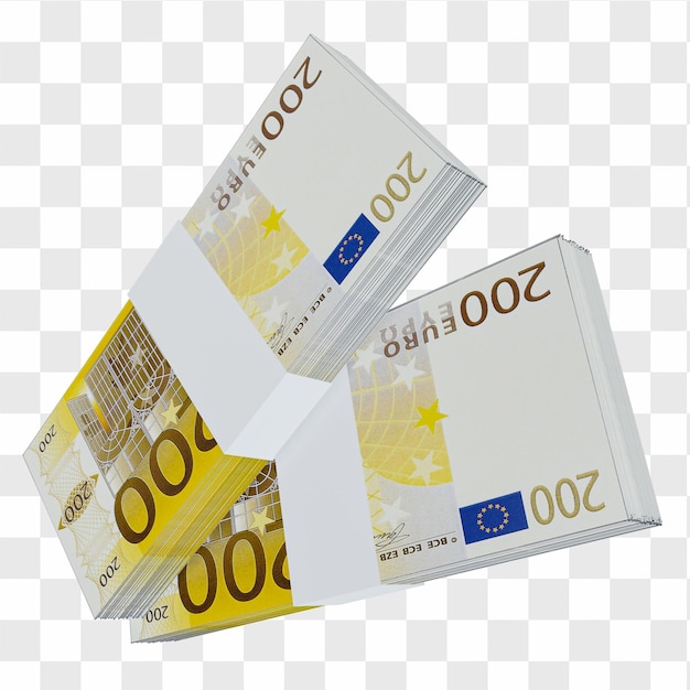 PSD währung der europäischen union 100 euro: stapel europäischer euro-banknoten