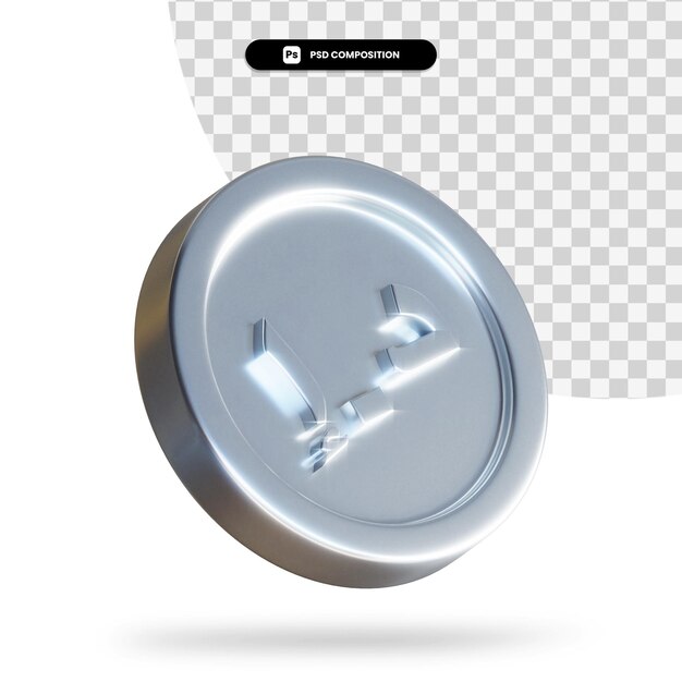 Währungsmünze 3D-Rendering isoliert