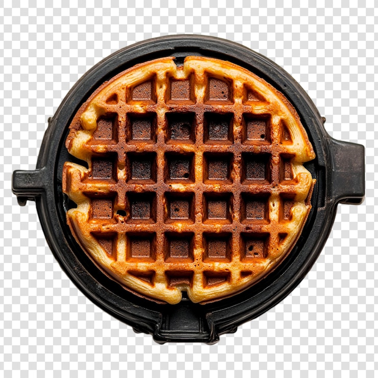 PSD waffle d'oro in waffle maker in ghisa deliziosa colazione