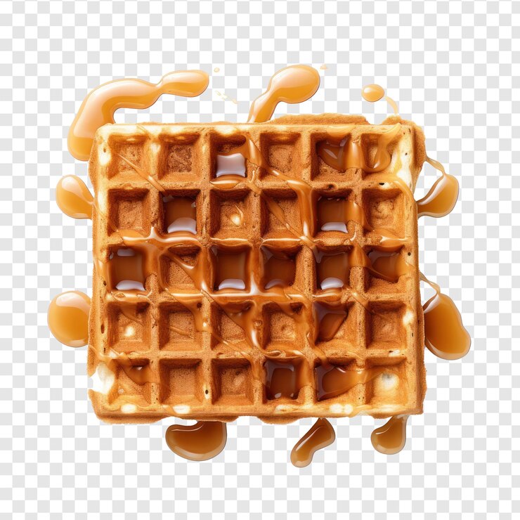 PSD waffle en el estilo de michael miller vista de arriba hacia abajo clip lay plano en fondo transparente psd