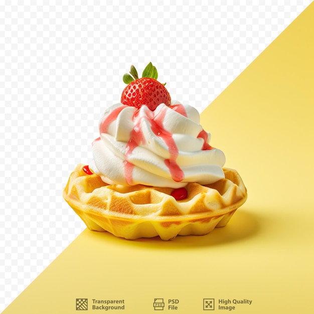 PSD un waffle con una fresa en él