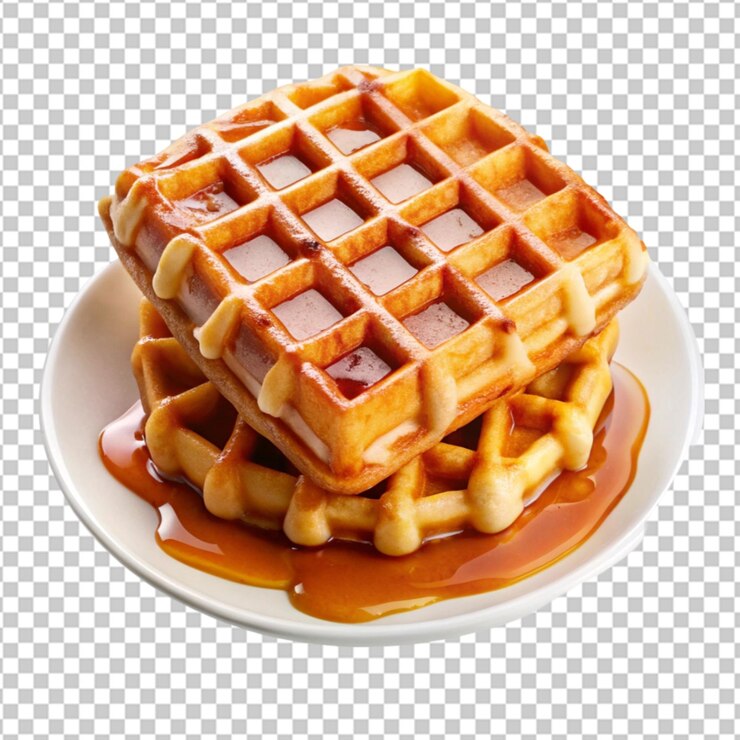PSD waffle de mantequilla con miel y fresa