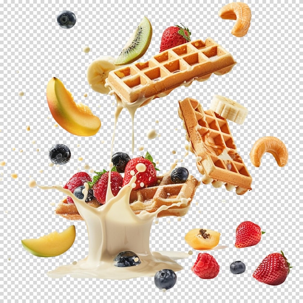 Waffles aislados sobre un fondo transparente