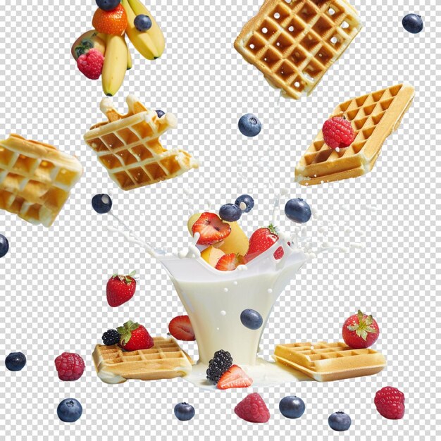 Waffles aislados sobre un fondo transparente