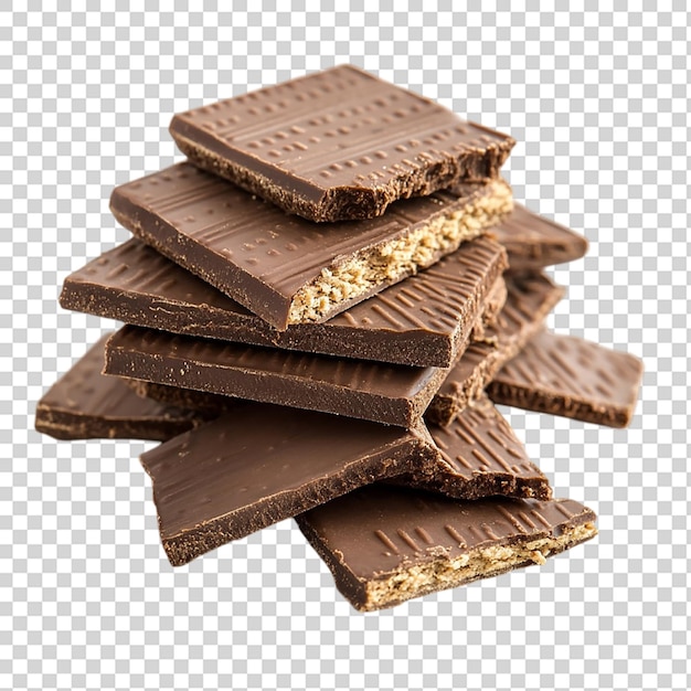 Waffles au chocolat isolées sur fond transparent