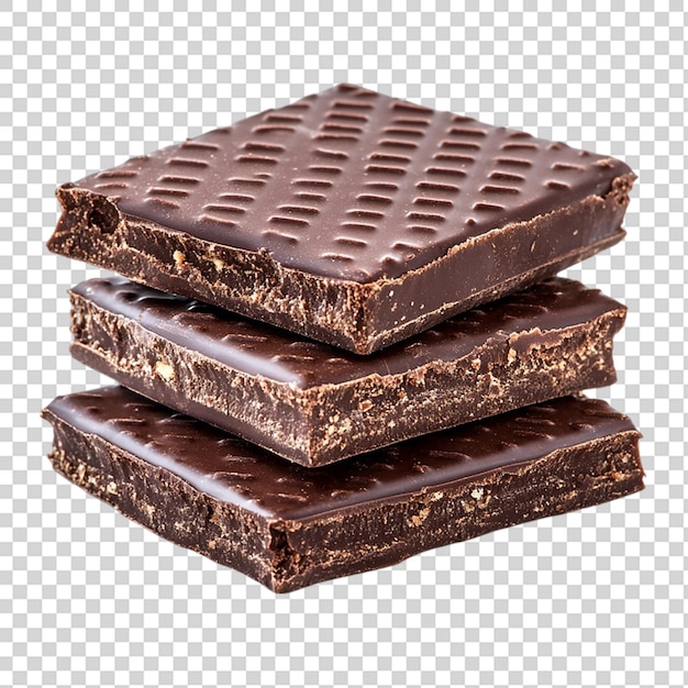 Waffles au chocolat isolées sur fond transparent