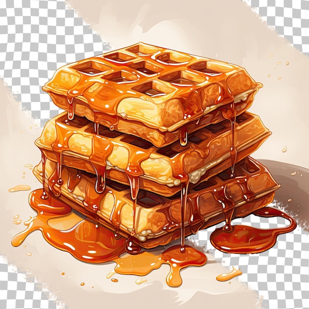 PSD waffles de caramelo holandês sobre um fundo transparente