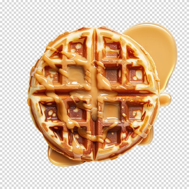 Waffles doces desenhados à mão isolados sobre um fundo transparente