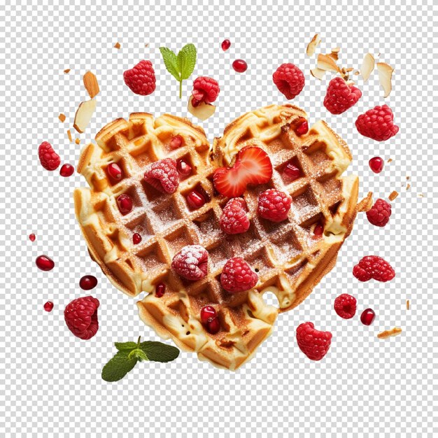 PSD waffles dulces dibujados a mano aislados sobre un fondo transparente día del waffle