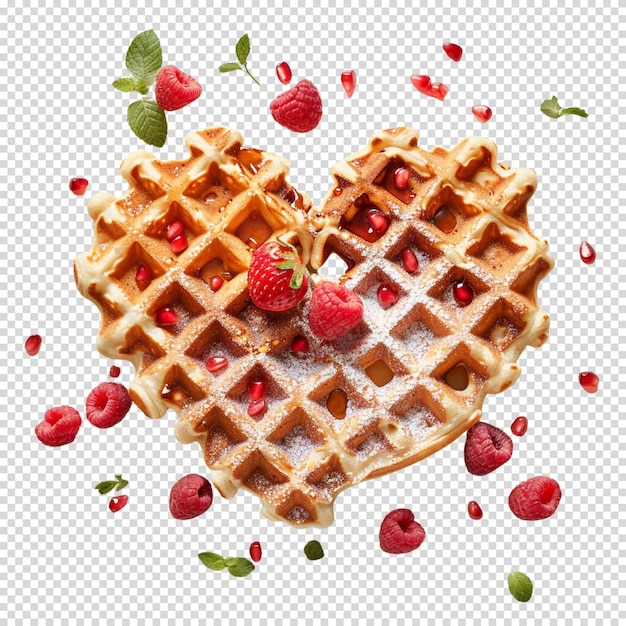 PSD waffles dulces dibujados a mano aislados sobre un fondo transparente día del waffle