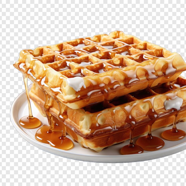 PSD waffles estilo aislado png con fondo blanco dibujos animados generativo ia