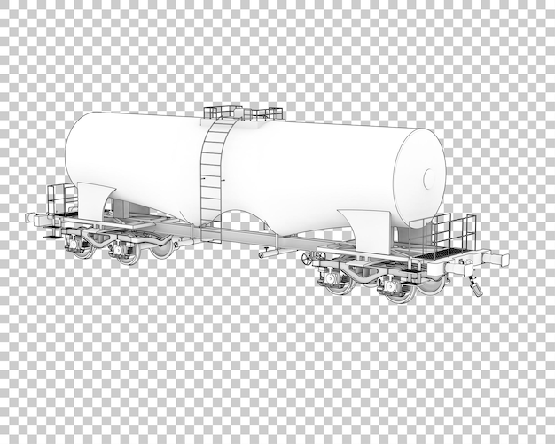 PSD wagon de carburant sur fond transparent illustration de rendu 3d