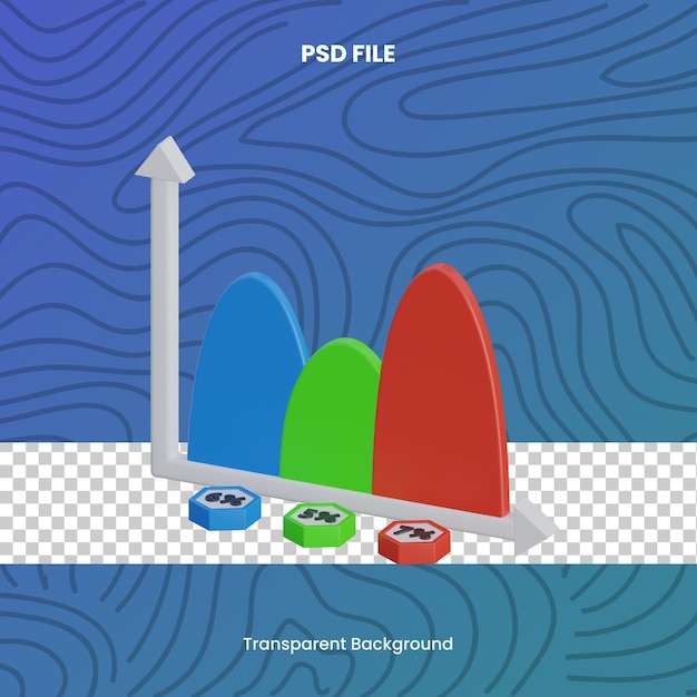 PSD wahrscheinlichkeit 3d-rendering-symbol illustration psd-dateidiagramm