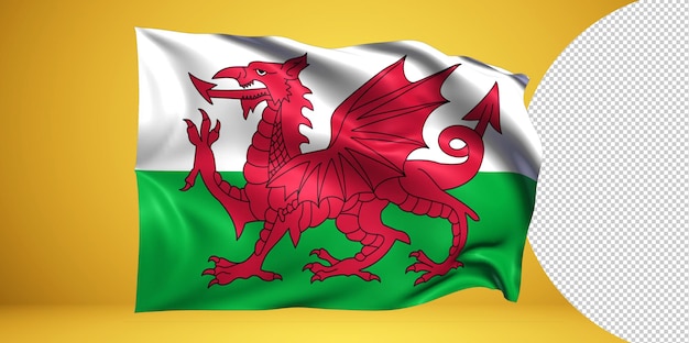 Wales wehende flagge png auf transparentem hintergrund