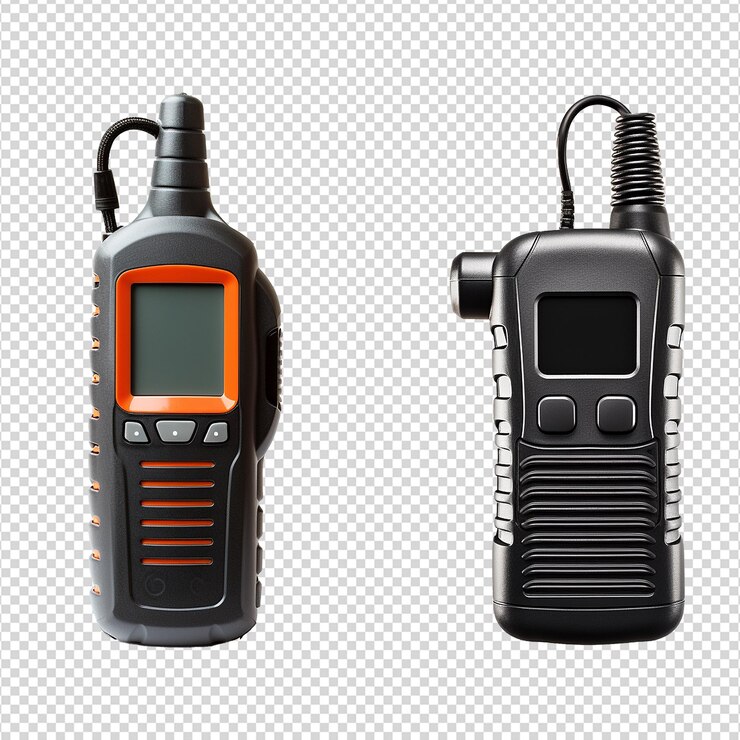 PSD walkie-talkie isolato su uno sfondo trasparente