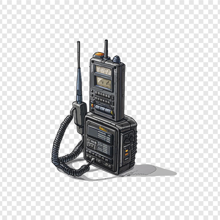PSD walkie talkies isolated on transparent background