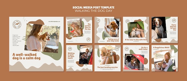 Walking the Dog Day Social Media Post Vorlage