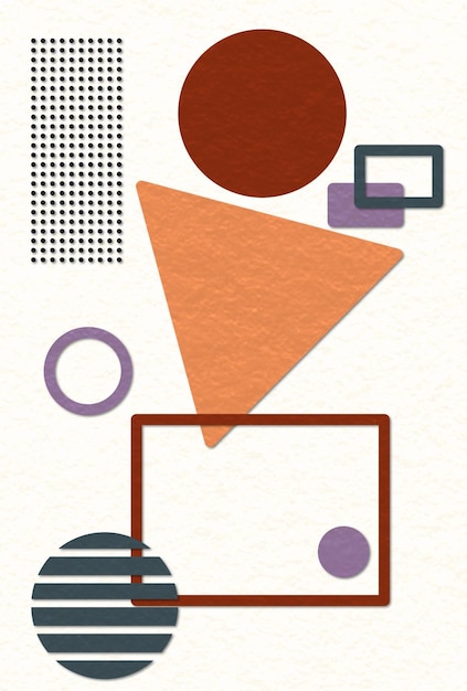 wall art design with textured abstract geometric shape element composition