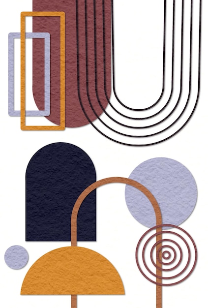 Wall art for room decoration with illustrative elements of various Abstract Geometric shapes