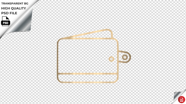 PSD wallet design2 icono vectorial dorado brillante color texturizado psd transparente
