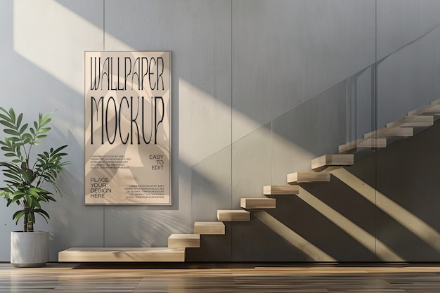 PSD wallpaper-mockup bei der treppe