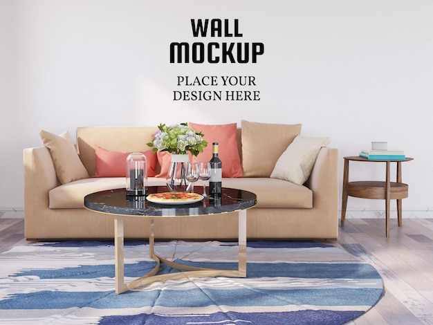 Wallpaper Mockup nel soggiorno moderno