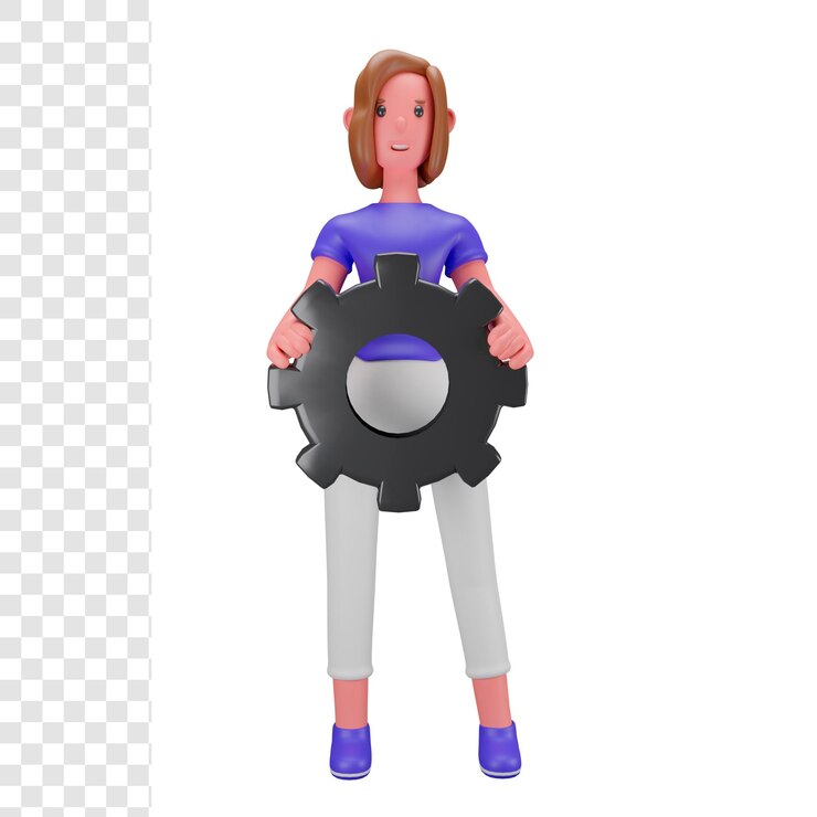 PSD waman 3d con ajuste o ruedas dentadas