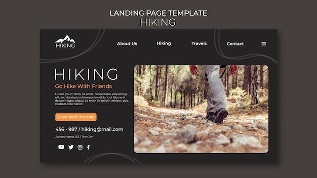 Wanderanzeige landing page vorlage