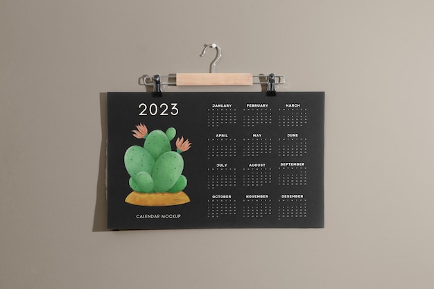 PSD wandkalender-mock-up-design