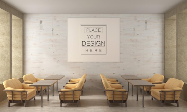 Wandkunst oder Bilderrahmen im Wohnzimmer Mockup
