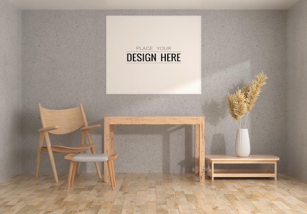 Wandkunst oder Bilderrahmen im Wohnzimmer Mockup