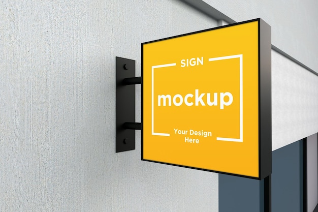 Wandmontage Schild Fassade Board Mockup