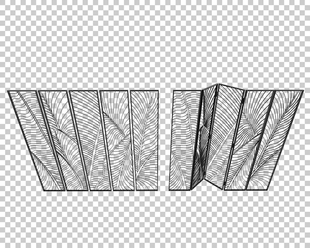 Wandpanel isoliert auf durchsichtigem Hintergrund 3D-Rendering-Illustration