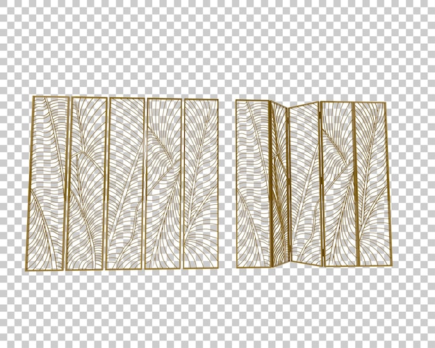 Wandpanel isoliert auf durchsichtigem Hintergrund 3D-Rendering-Illustration