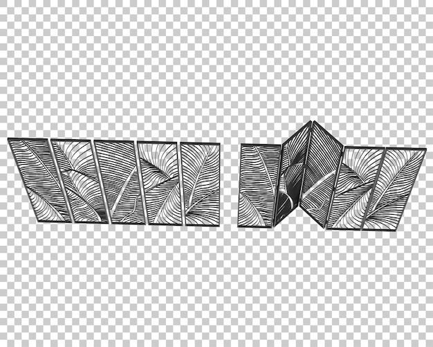 Wandpanel isoliert auf durchsichtigem Hintergrund 3D-Rendering-Illustration