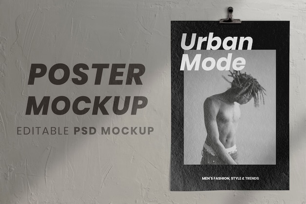 Wandposter Mockup, Papier Urban Design PSD