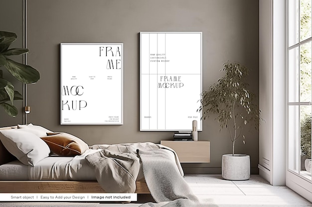 Wandrahmen mockup für photoshop home interior design mockup canvas mockup home mockup