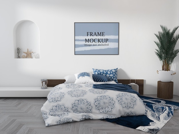 Wandrahmenmodell im schlafzimmer im griechisch inspirierten stil