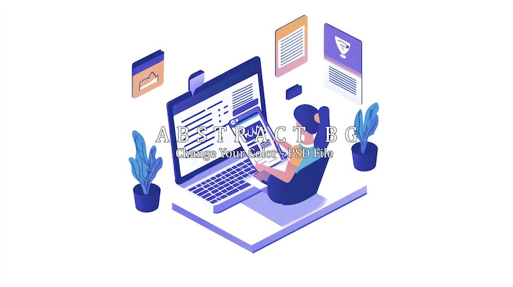 PSD wanita bekerja di laptop