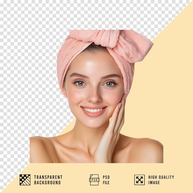 Wanita Cantik dengan Handuk di Kepala