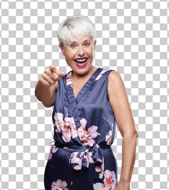 Wanita senior keren tertawa terbahak-bahak