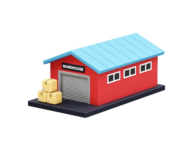 Warehouse Boxes Ready for Delivery Icon Illustration rendering 3d Warehouse Icon 3d (Warehouse Boxen bereit für die Lieferung)