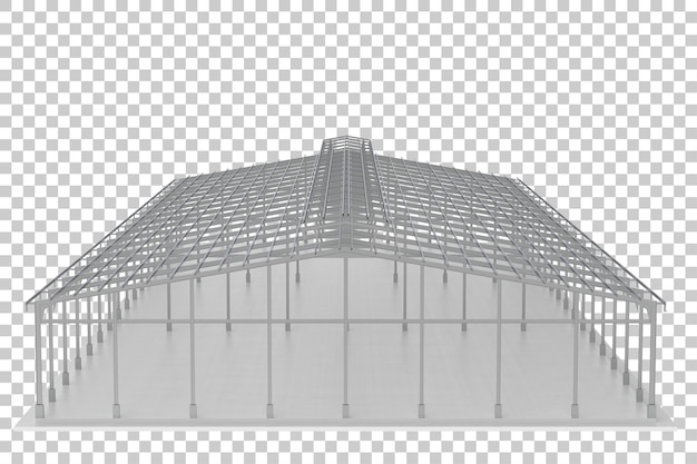 Warehouse structure on transparent background 3d rendering illustration