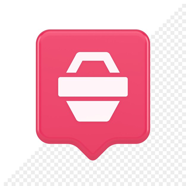 Warenkorb Online-Shop-Schaltfläche Handelsmarkt Kasse Web-App-Design 3D-Sprechblasen-Symbol