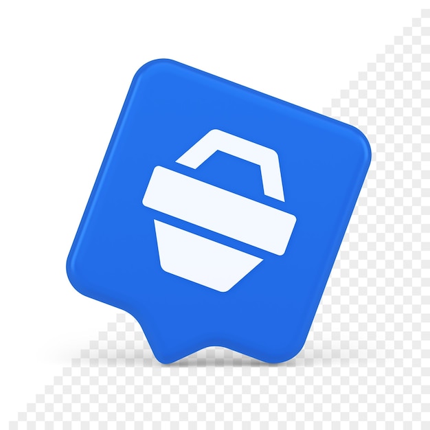 Warenkorb Online-Shop-Schaltfläche Handelsmarkt Kasse Web-App-Design 3D-Sprechblasen-Symbol