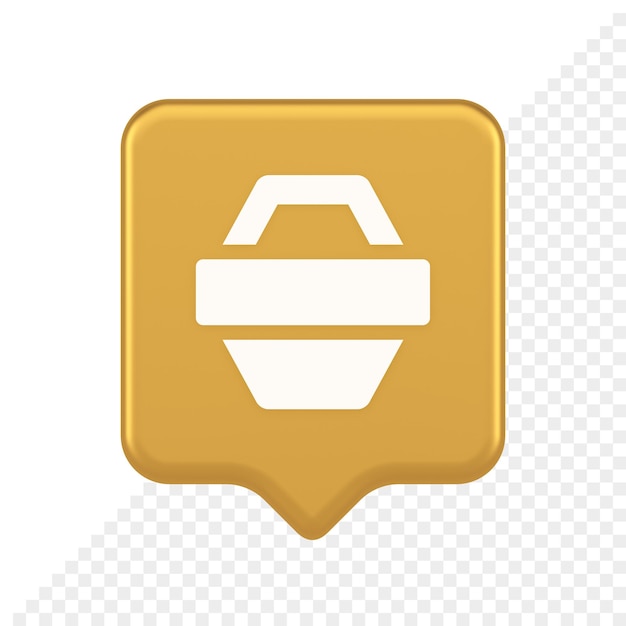 Warenkorb Online-Shop-Schaltfläche Handelsmarkt Kasse Web-App-Design 3D-Sprechblasen-Symbol