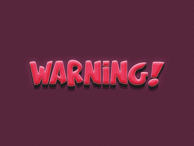 warning effect text